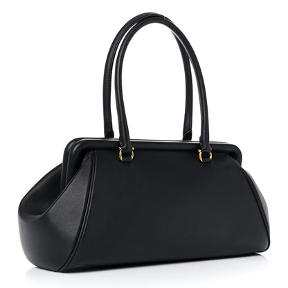 Salvatore Ferragamo Calfskin Frame Satchel Black 3 of 12