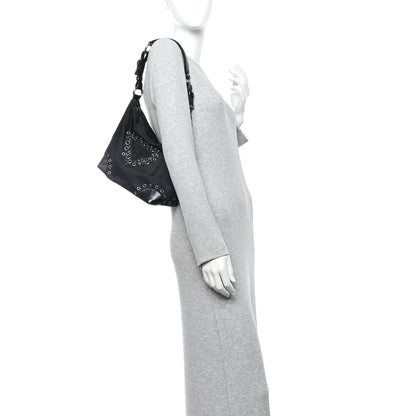 Prada Nylon Vela Grommet Tote Black 2 of 12