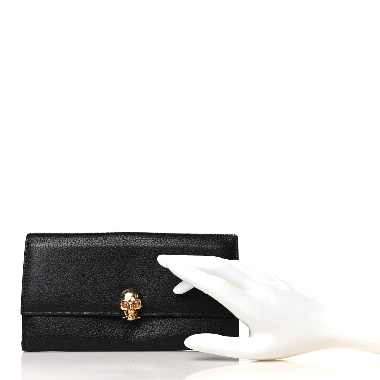 Alexander McQueen Calfskin Skull Continental Wallet Black 2 of 7