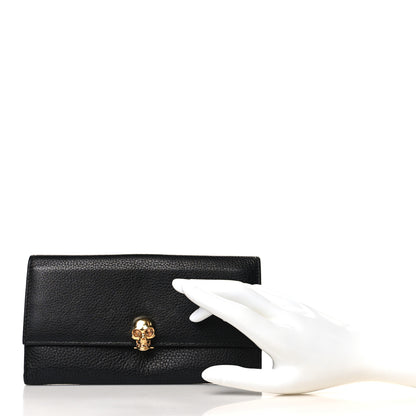 Alexander McQueen Calfskin Skull Continental Wallet Black 2 of 7