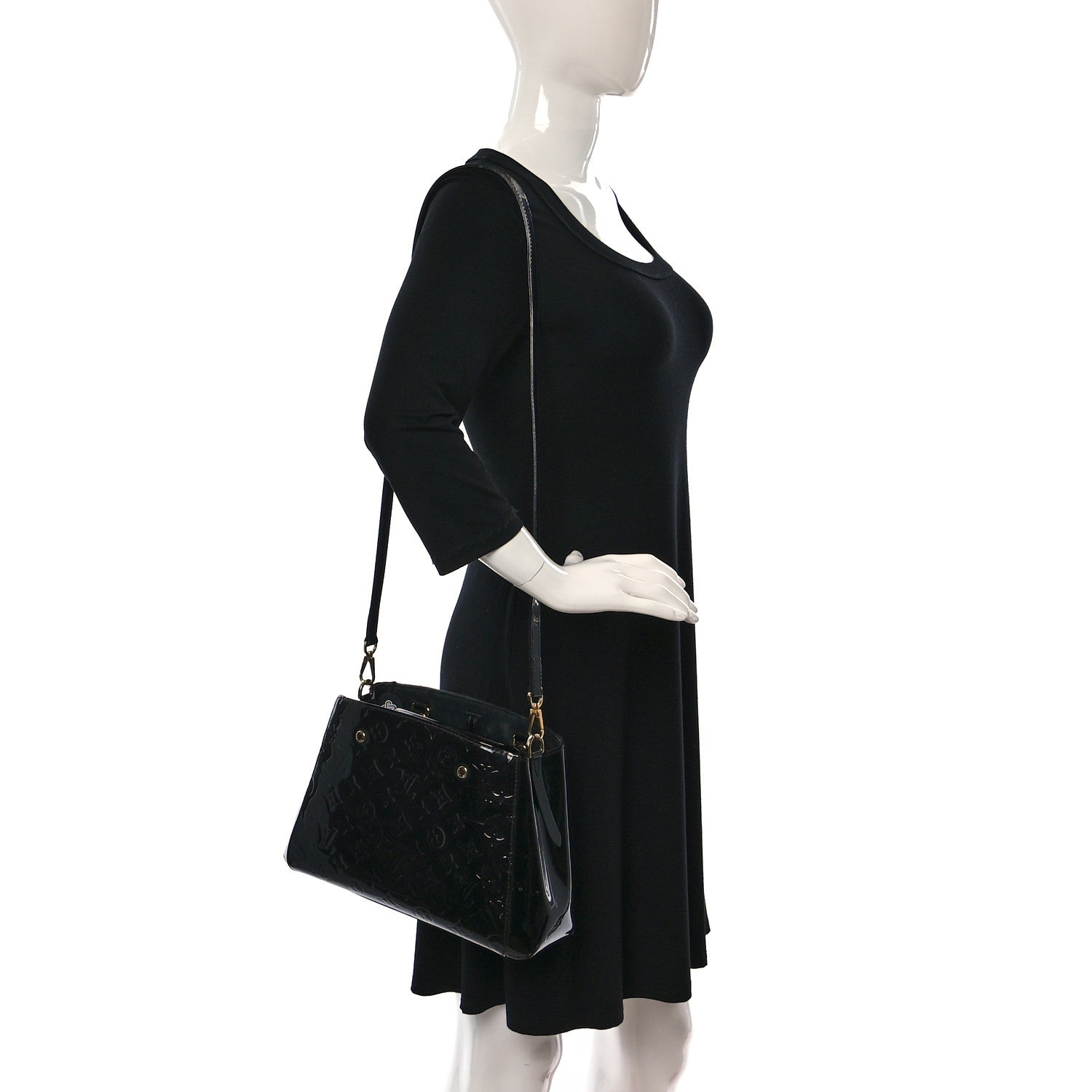 Louis Vuitton Vernis Montaigne BB Black 2 of 11