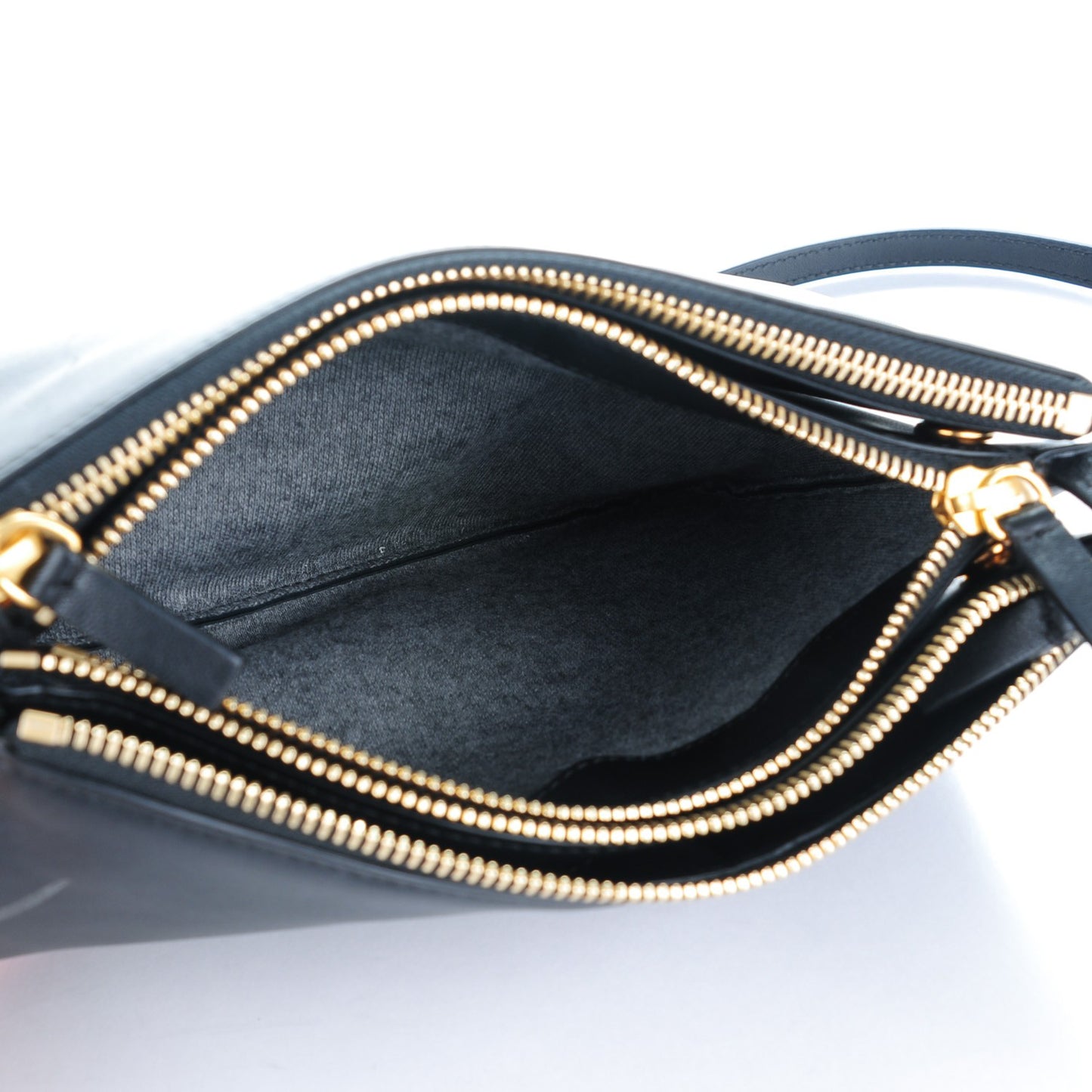 Lambskin Small Trio Crossbody Bag Black