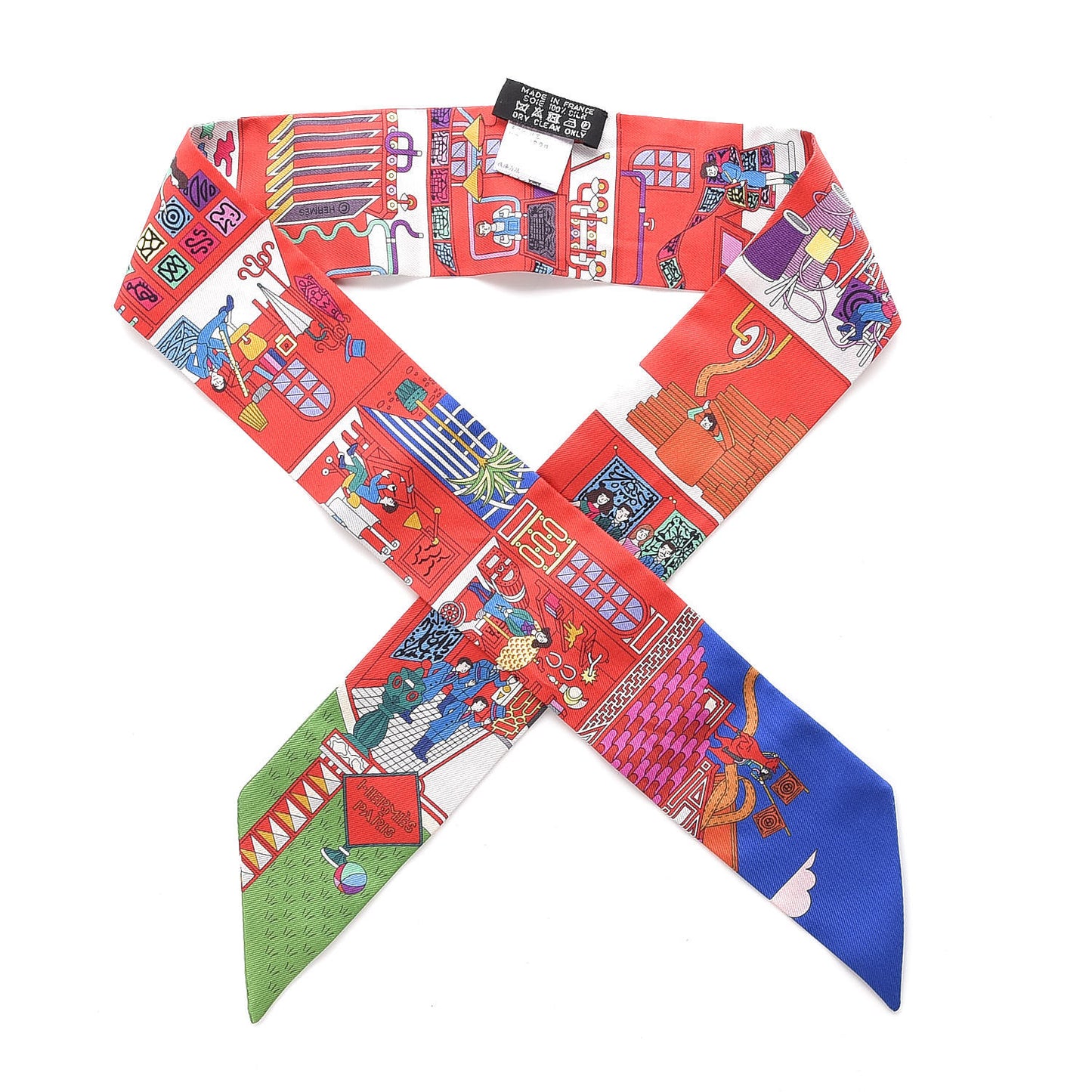 Silk La Maizeon De Carres Twilly Rouge Vert Blanc