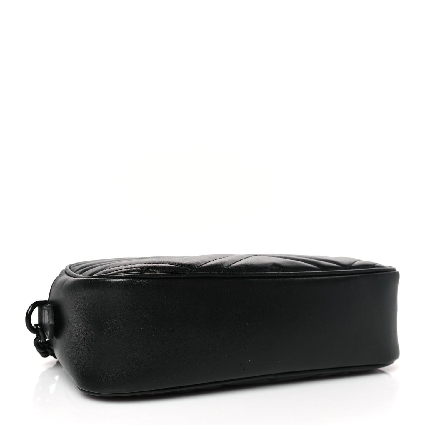Calfskin Matelasse Monochrome Small GG Marmont Chain Shoulder Bag Black