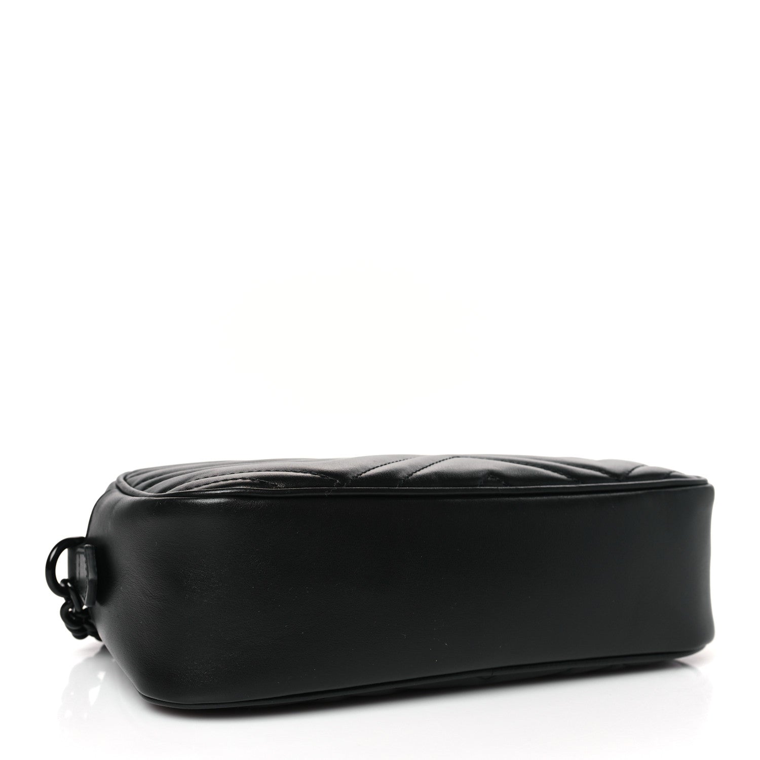 Gucci Calfskin Matelasse Monochrome Small GG Marmont Chain Shoulder Bag Black 4 of 9