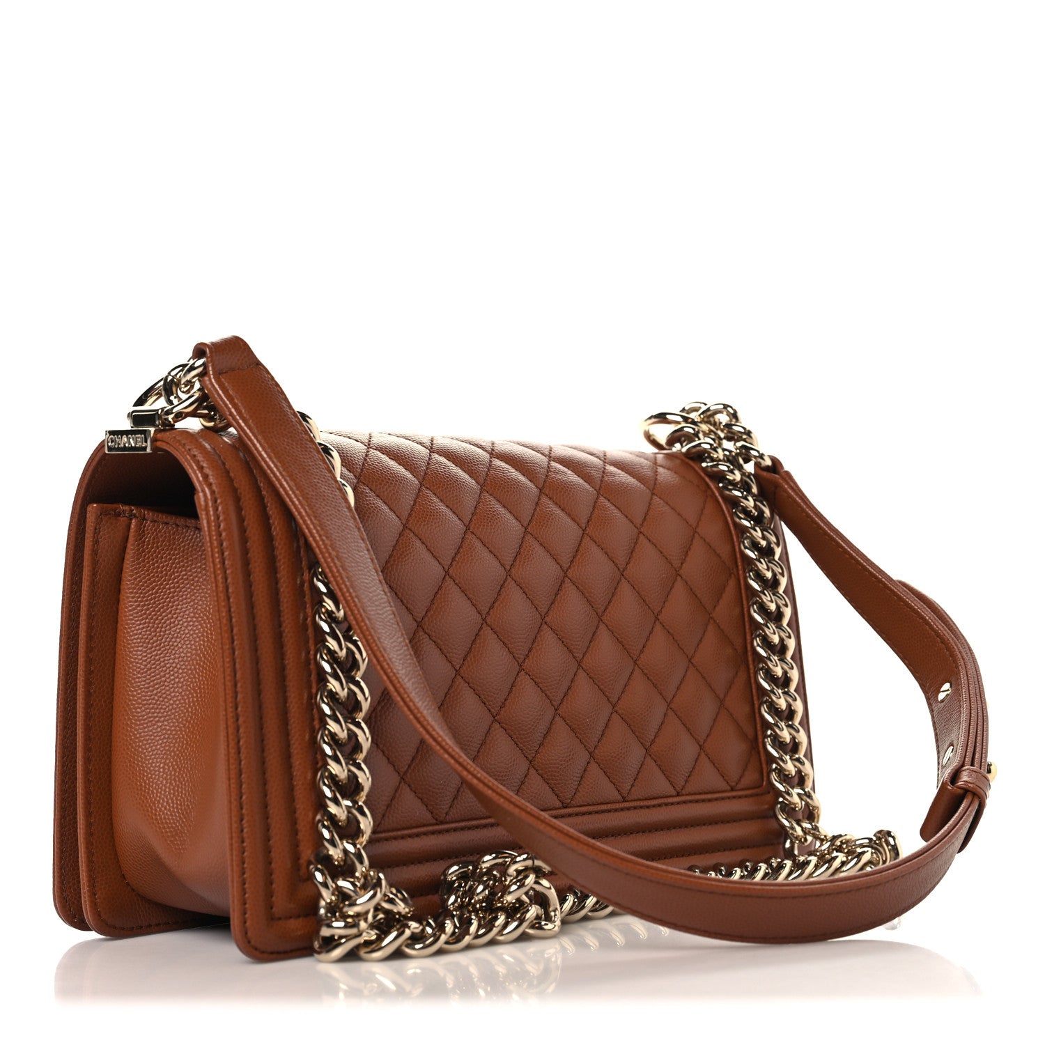 Chanel Caviar Quilted Medium Boy Flap Brown 3 of 10