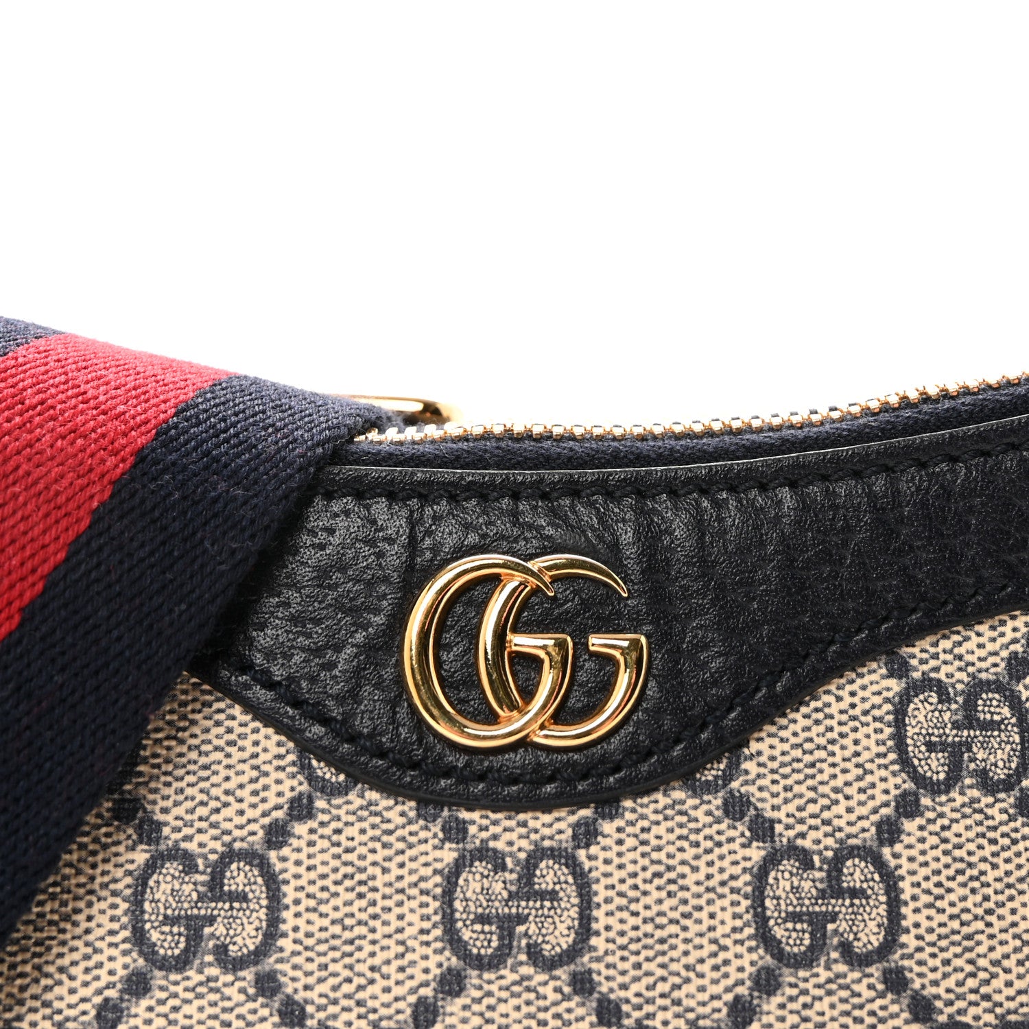 Gucci GG Supreme Monogram Textured Dollar Calfskin Web Small Ophidia GG Handbag Beige Blue Beige Blue 7 of 9