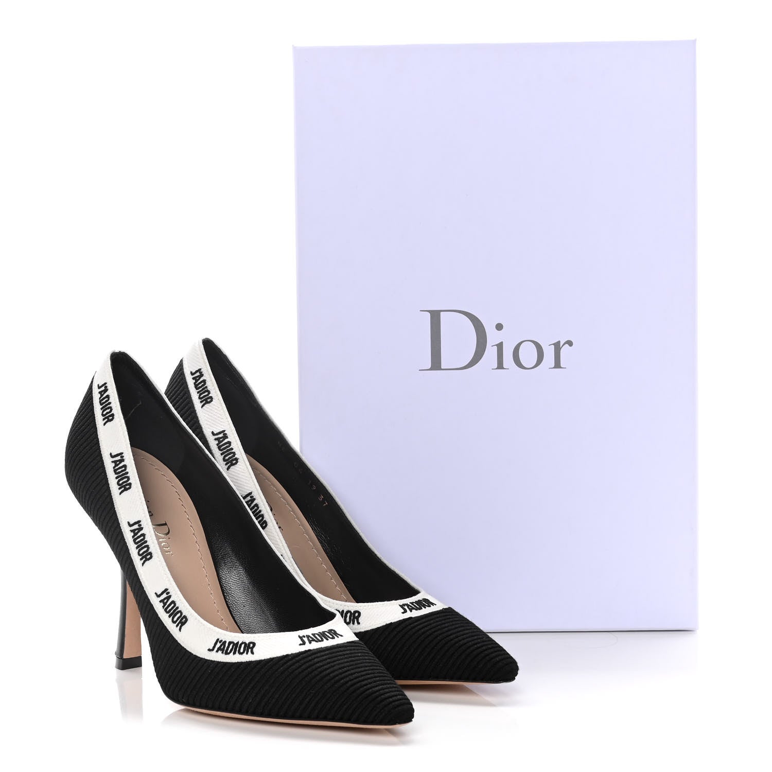 Christian Dior Technical Canvas Ribbon Embroidered J'Adior 100mm Pumps 37 Black 20 of 20