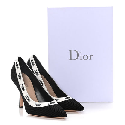 Christian Dior Technical Canvas Ribbon Embroidered J'Adior 100mm Pumps 37 Black 20 of 20