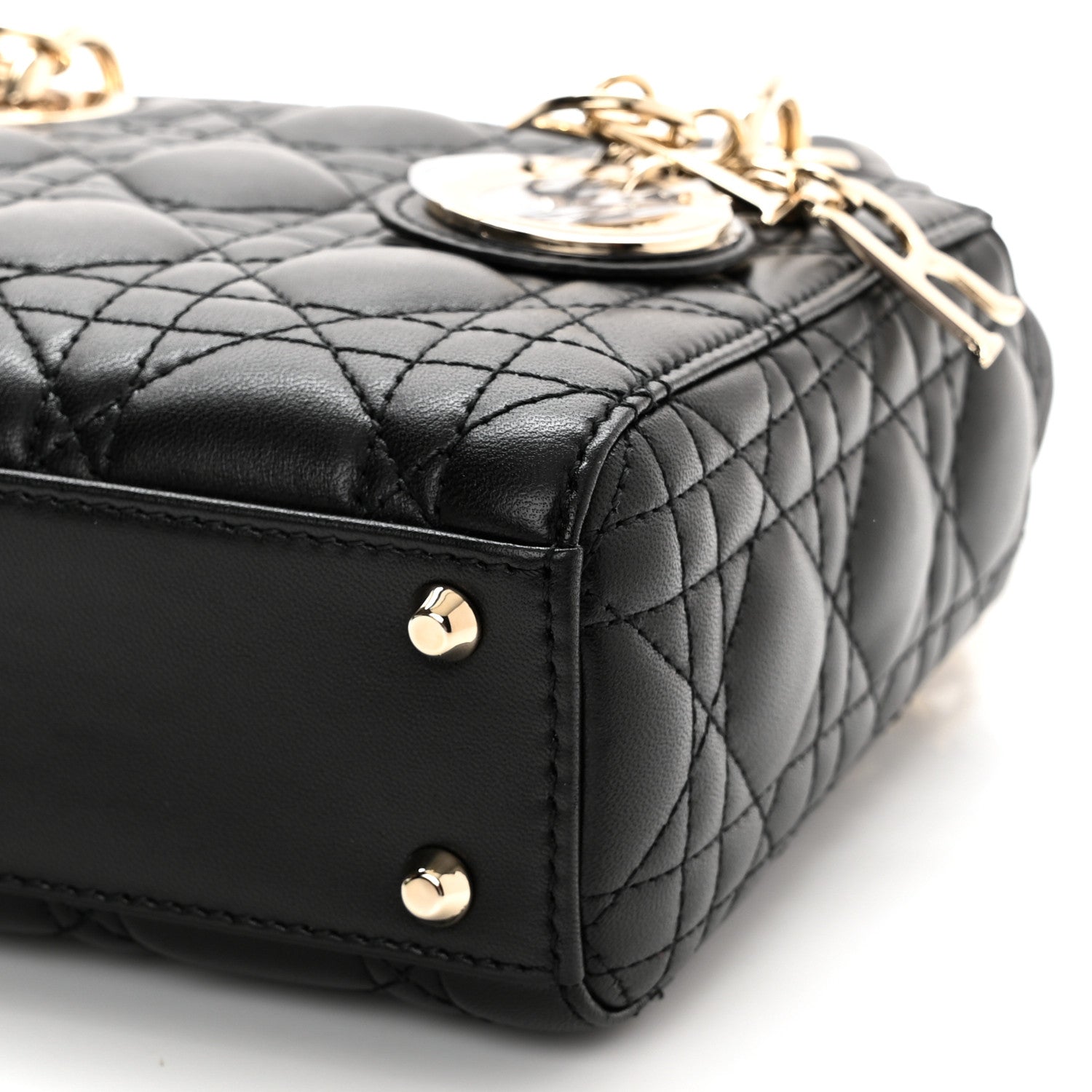 Christian Dior Lambskin Cannage Mini Lady Dior Black 10 of 11