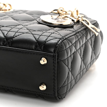 Christian Dior Lambskin Cannage Mini Lady Dior Black 10 of 11
