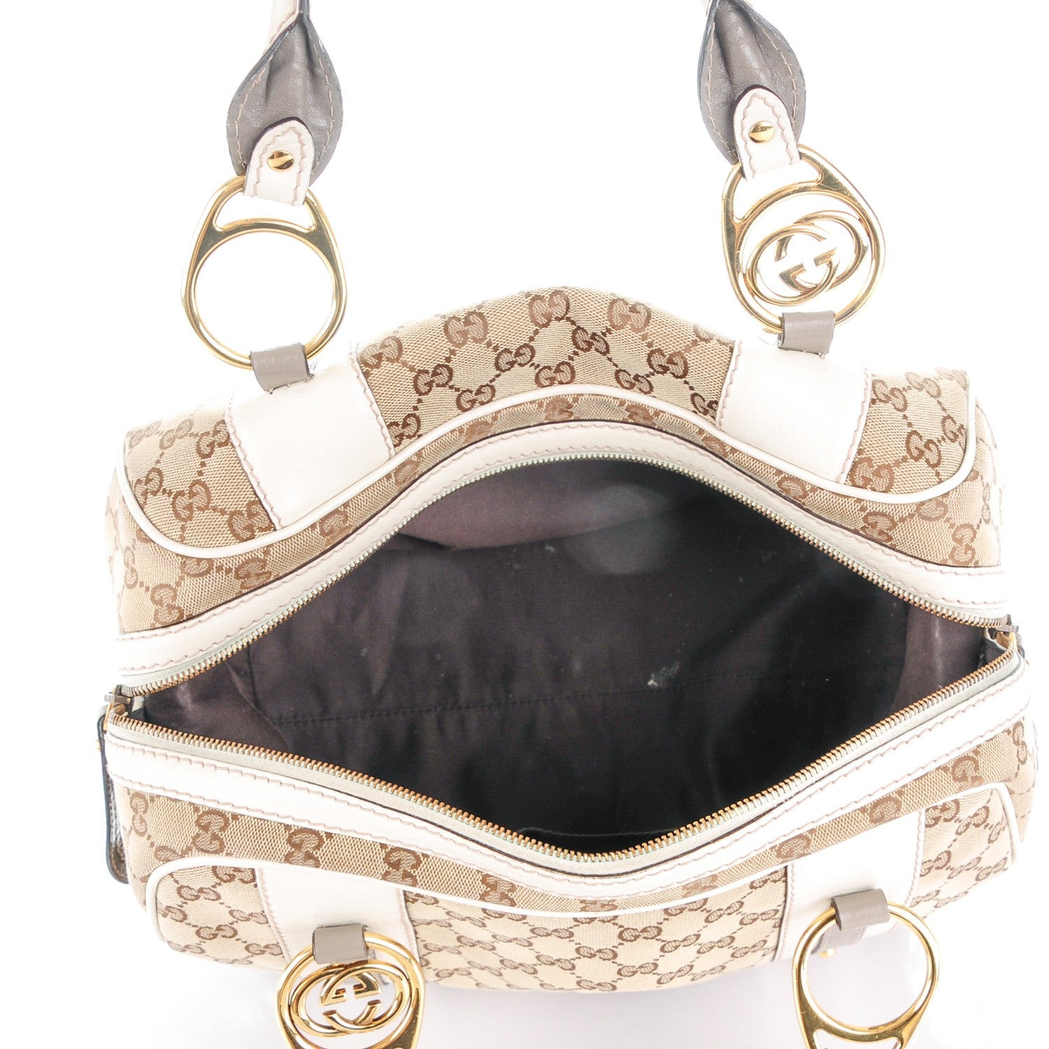 Gucci Monogram Medium Interlocking Boston Off White 5 of 9