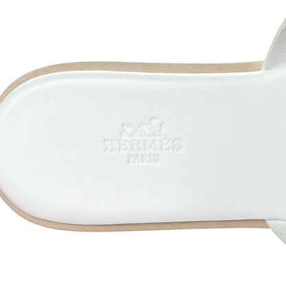 Hermes Calfskin Cork Eze 30 Sandals 39 White 7 of 9