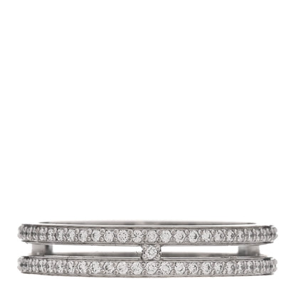Hermes 18K White Gold Diamond Ariane Wedding Band Ring 51 5.75 1 of 5