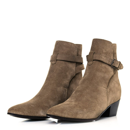 Saint Laurent Suede Otterproof West 40 Ankle Boots 38.5 New Sigaro 3 of 9