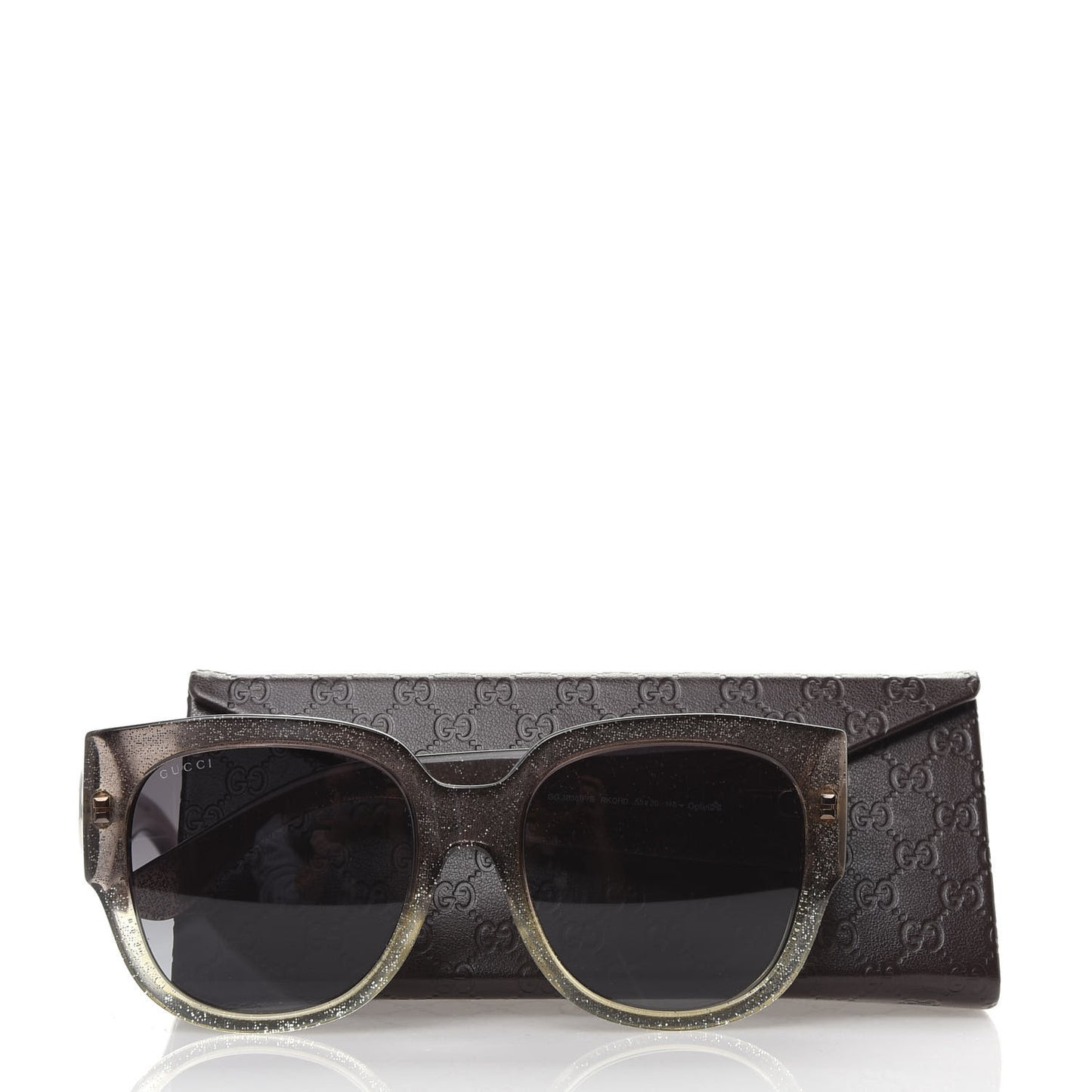 Acetate Glitter Square Optyl Sunglasses GG3836/F/S Black Silver