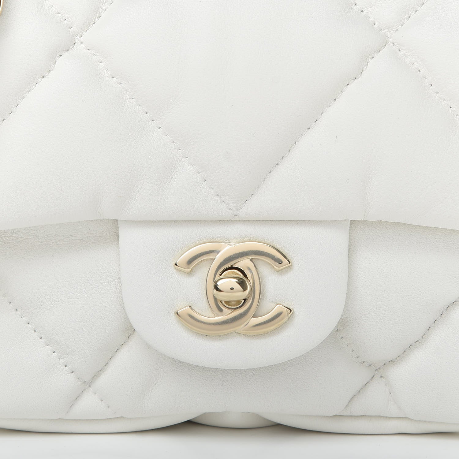 Chanel Calfskin Quilted Mini Square Bubbly Flap White 8 of 11