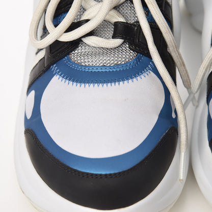 Louis Vuitton Calfskin Technical Nylon LV Archlight Sneakers 38 Blue Black Gris 16 of 17