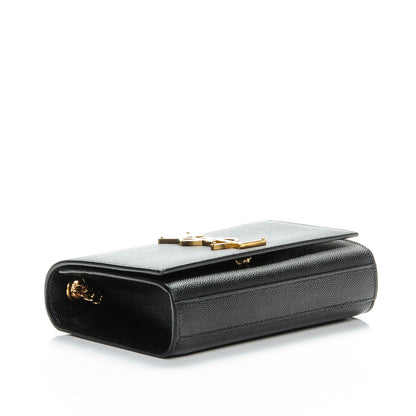 Saint Laurent Grain De Poudre Small Monogram Kate Satchel Black 4 of 6