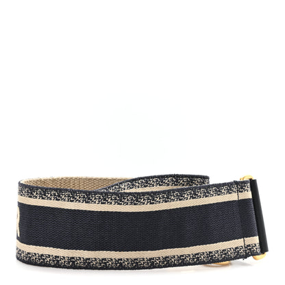 Christian Dior Canvas Embroidered Shoulder Strap Blue 2 of 3