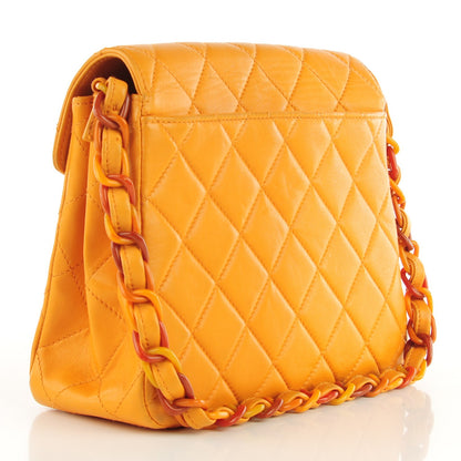 Chanel Lambskin Quilted Medium Bekko Chain Flap Mango 3 of 9