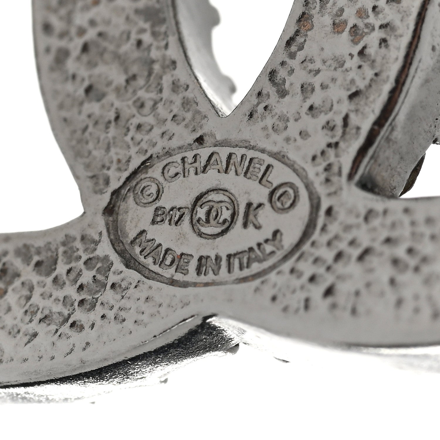 Chanel Crystal Ruthenium Large CC Earrings Grey Silver 4 of 5