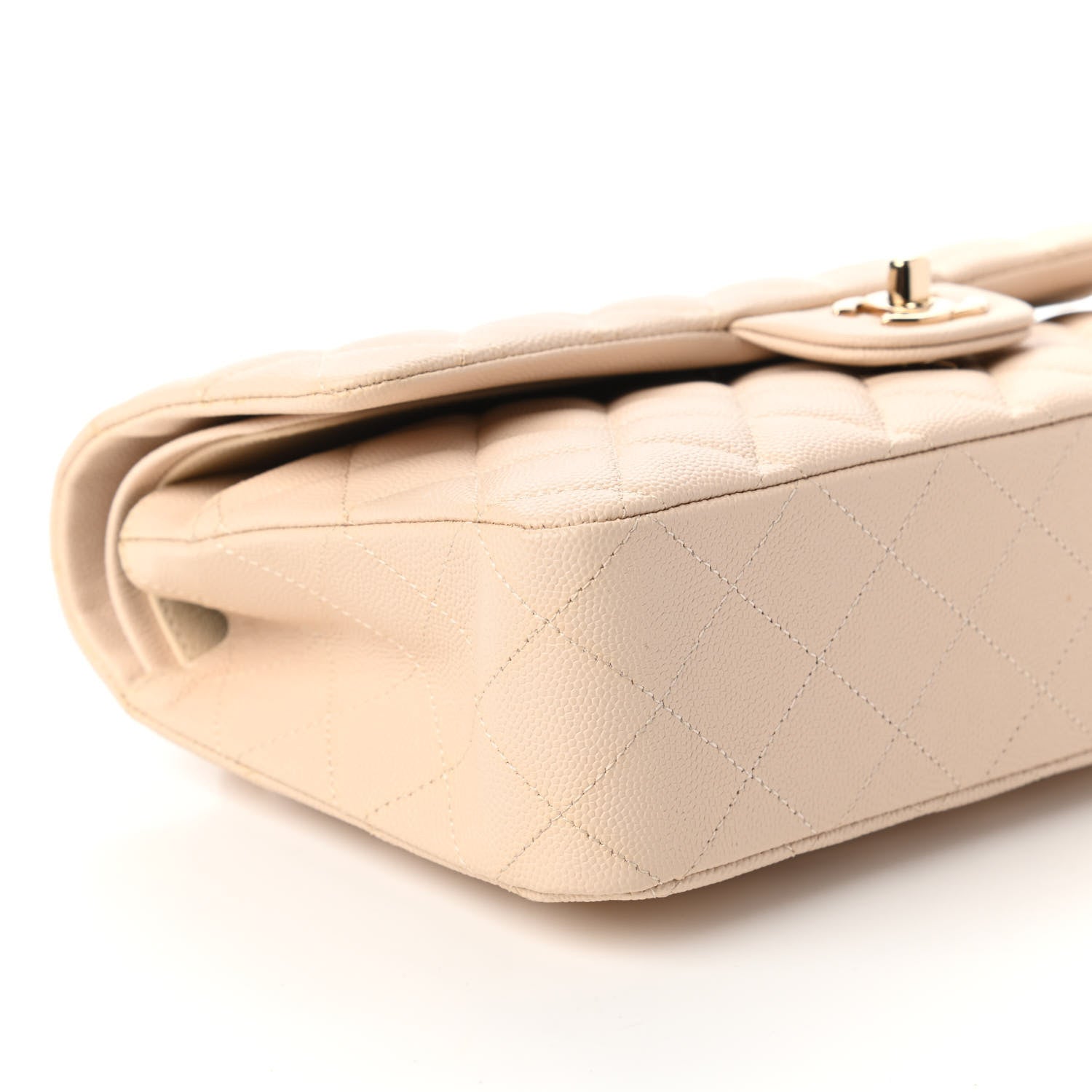 Chanel Caviar Quilted Medium Double Flap Beige 6 of 11