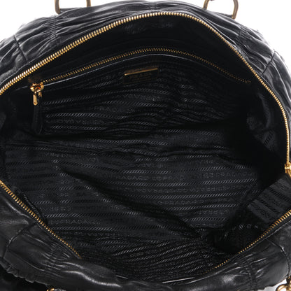 Prada Nappa Leather Gaufre Bauletto Nero Black 5 of 10