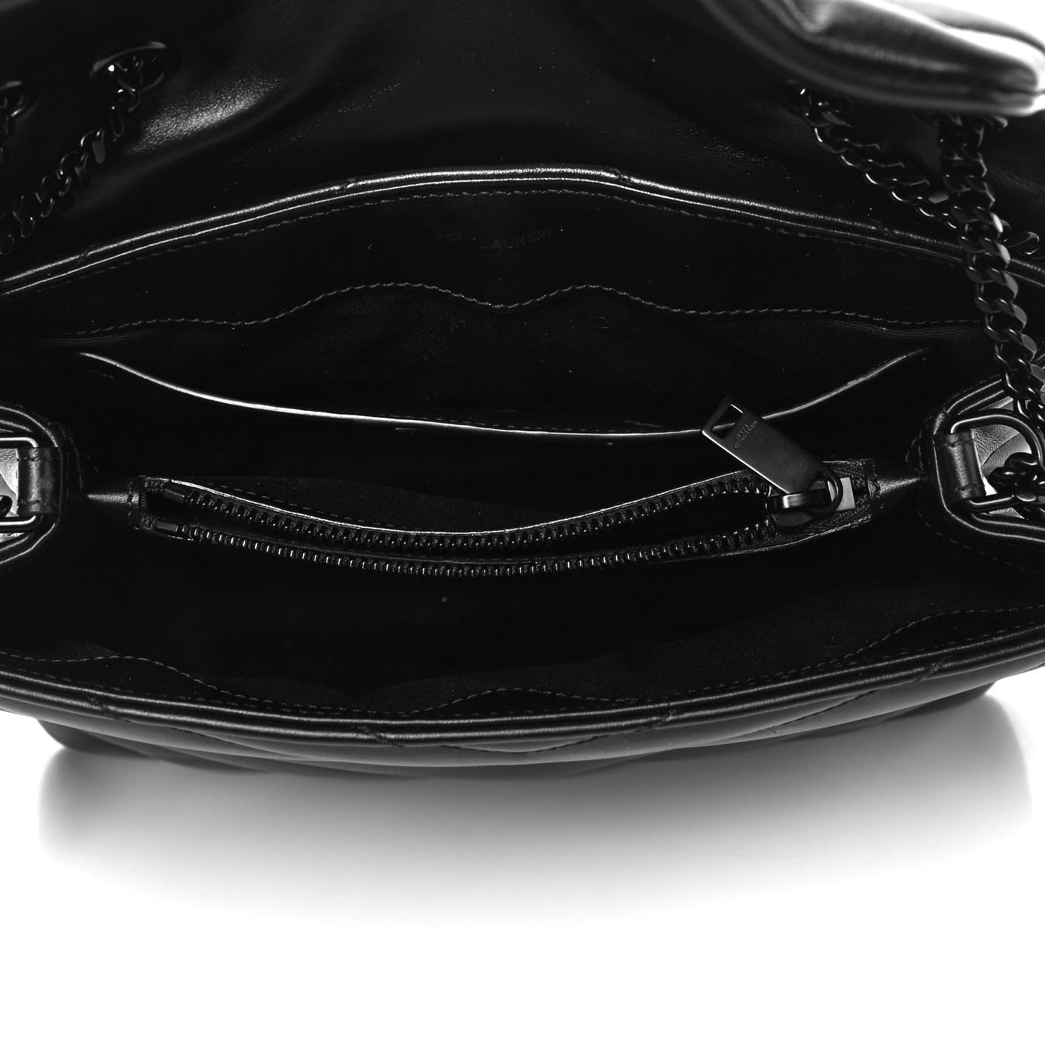 Saint Laurent Calfskin Y Quilted Monogram Small Loulou Chain Satchel Black 5 of 9