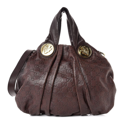 Gucci Guccissima Small Hysteria Top Handle Bag Chocolate 1 of 9