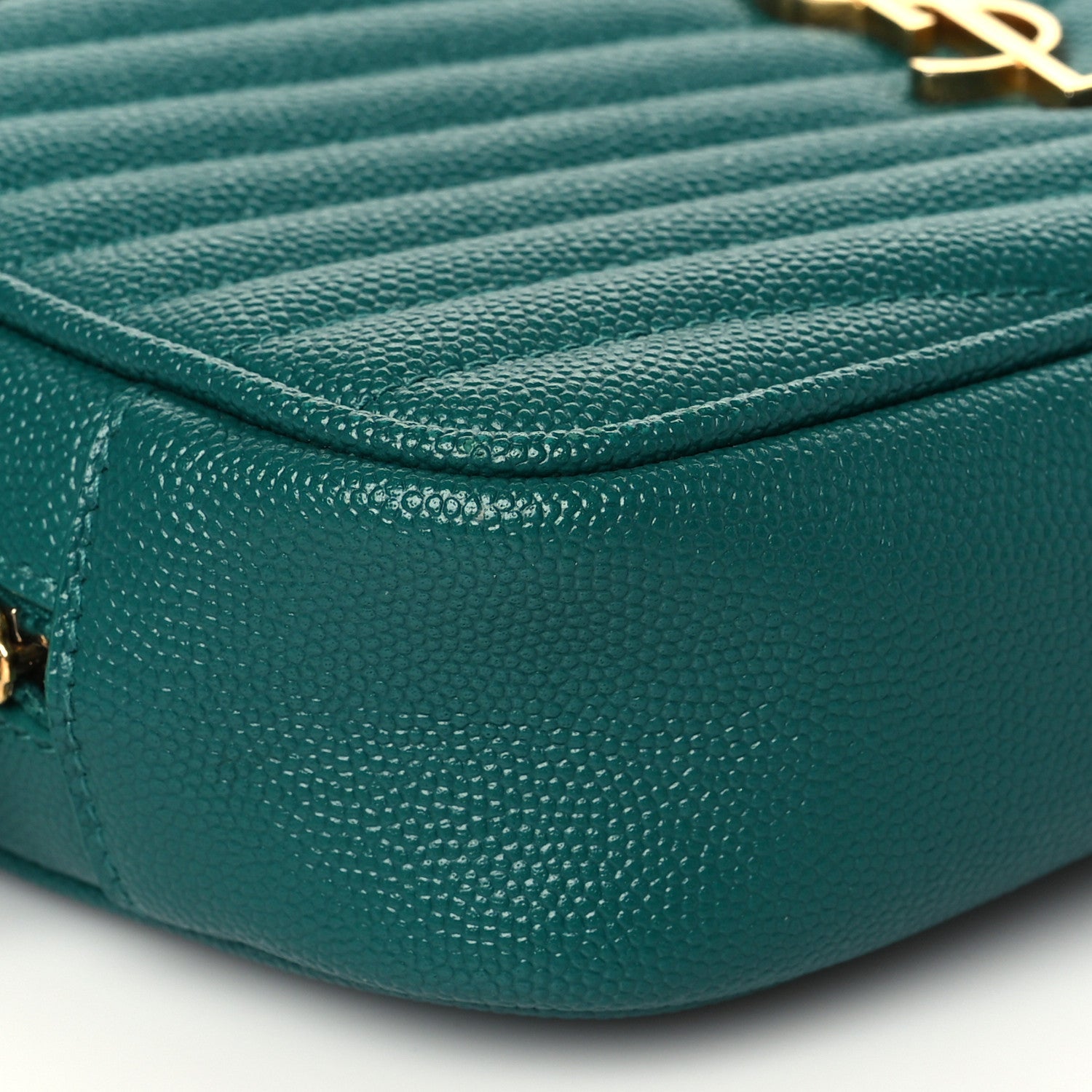 Saint Laurent Grain De Poudre Matelasse Monogram Mini Lou Camera Bag Brilliant Grass 9 of 10
