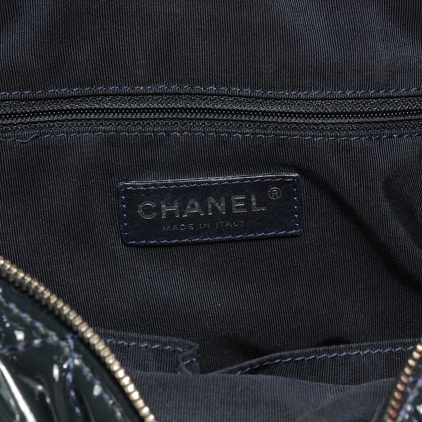 Vinyl Quilted In the Business Tote Navy