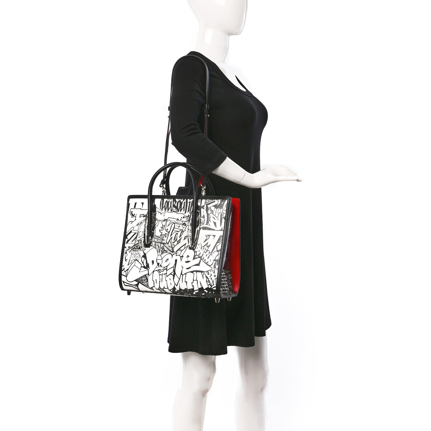 Calfskin Patent Medium Paris Wall Nicograf Spiked Paloma Black
