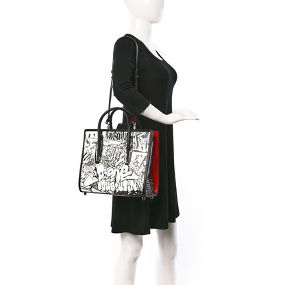 Christian Louboutin Calfskin Patent Medium Paris Wall Nicograf Spiked Paloma Black 2 of 9