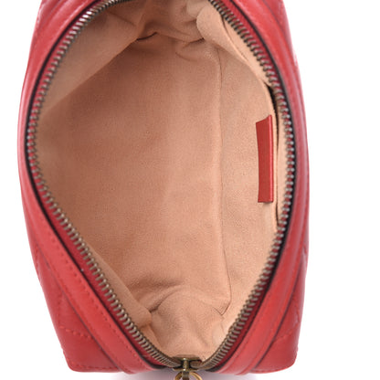 Gucci Calfskin Matelasse GG Marmont Cosmetic Case Hibiscus Red 5 of 9