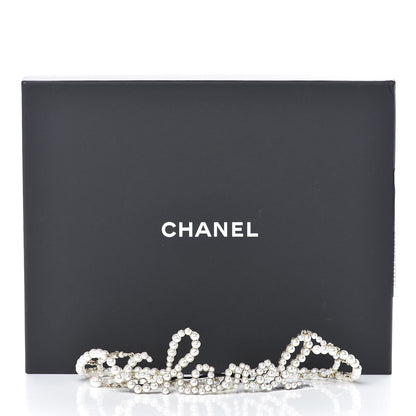 Chanel Metal Glass Swirling Pearls Necklace Gold 5 of 5