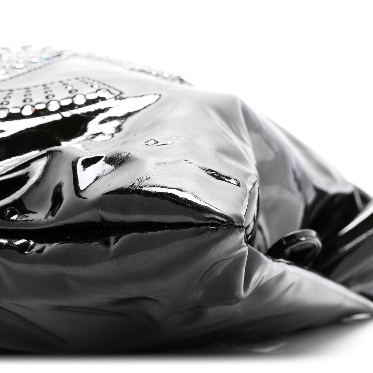 Patent Crystal Strass Bonbons Tote Black