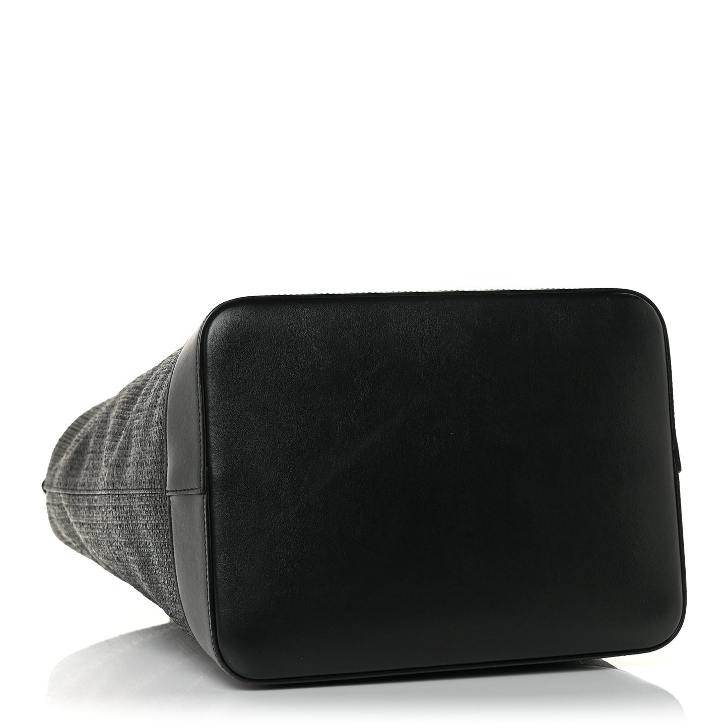 Linen Canvas Teddy Shopping Bag Black