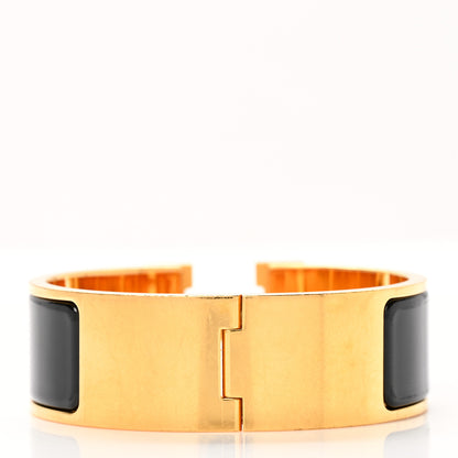 Hermes Enamel Wide Clic Clac H Bracelet GM Black 3 of 6