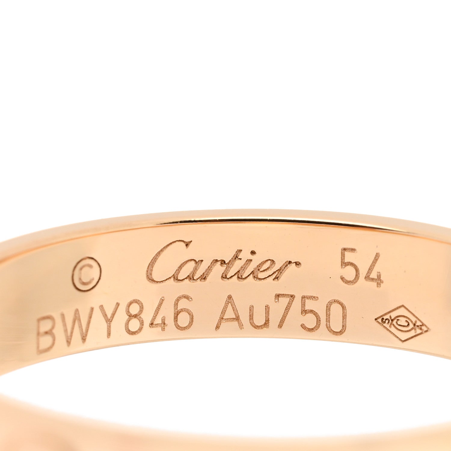 Cartier 18K Yellow Gold 3.5mm LOVE Wedding Band Ring 54 6.75 4 of 4