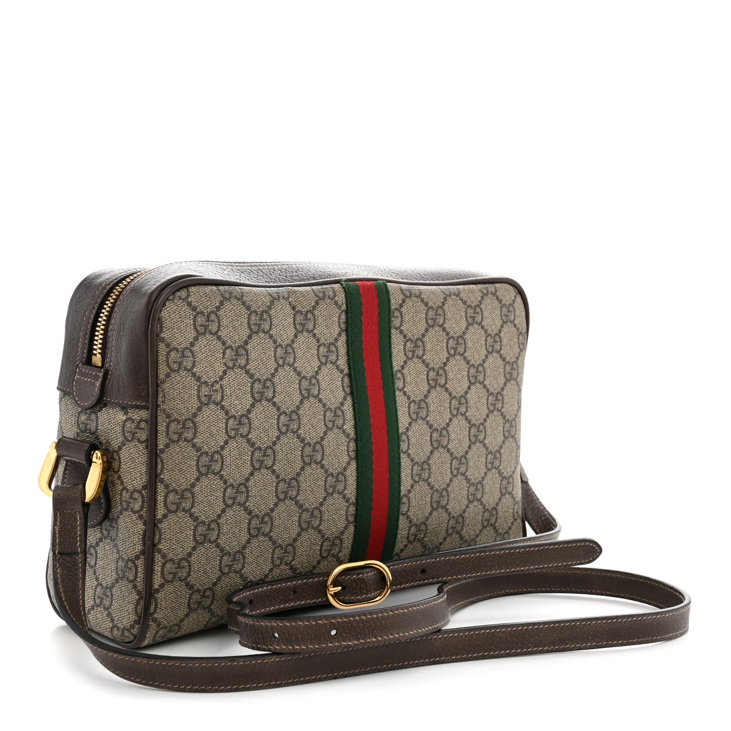 Gucci GG Supreme Monogram Web Small Ophidia Shoulder Bag Brown 3 of 12