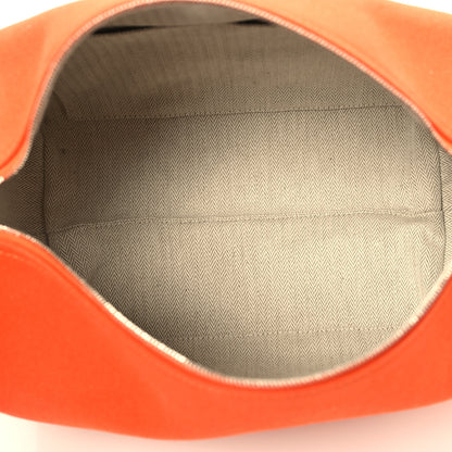 Hermes Canvas Large Bride-A-Brac Pouch Orange Feu Burgundy 5 of 10