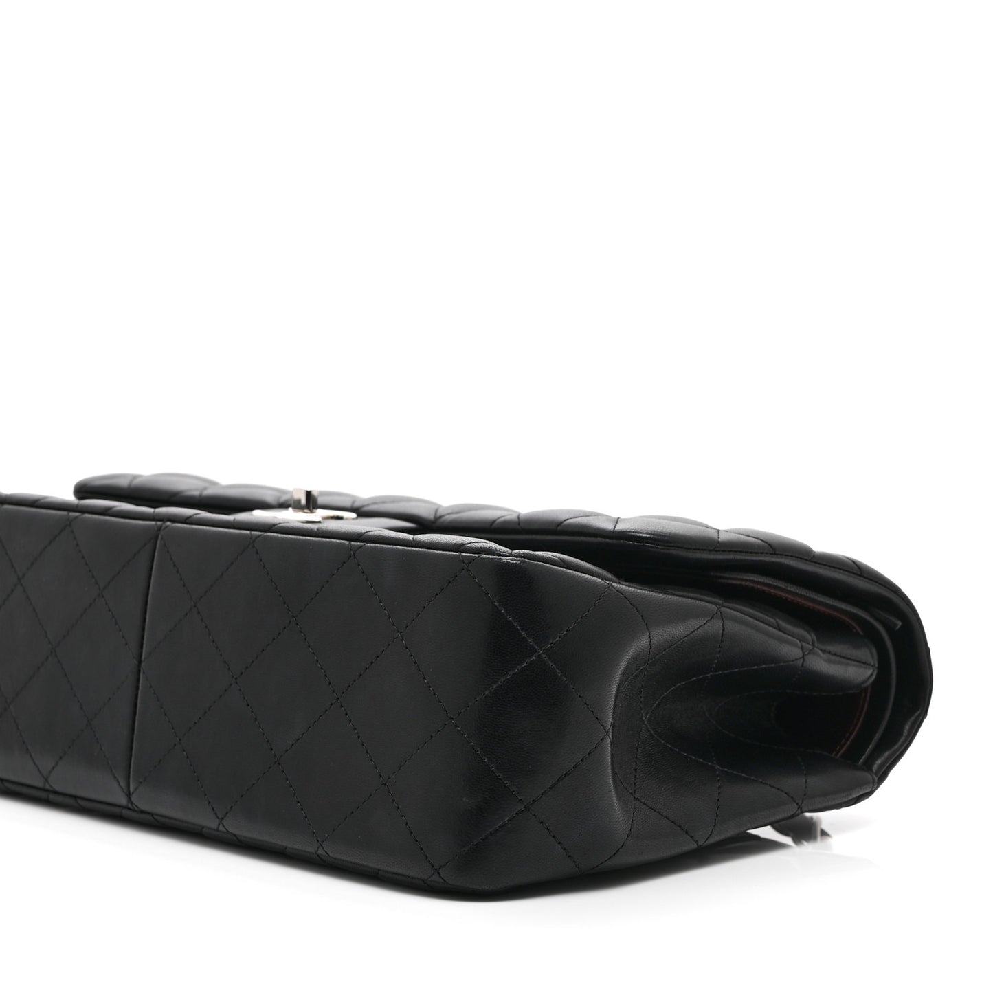 Lambskin Quilted Jumbo Double Flap Black