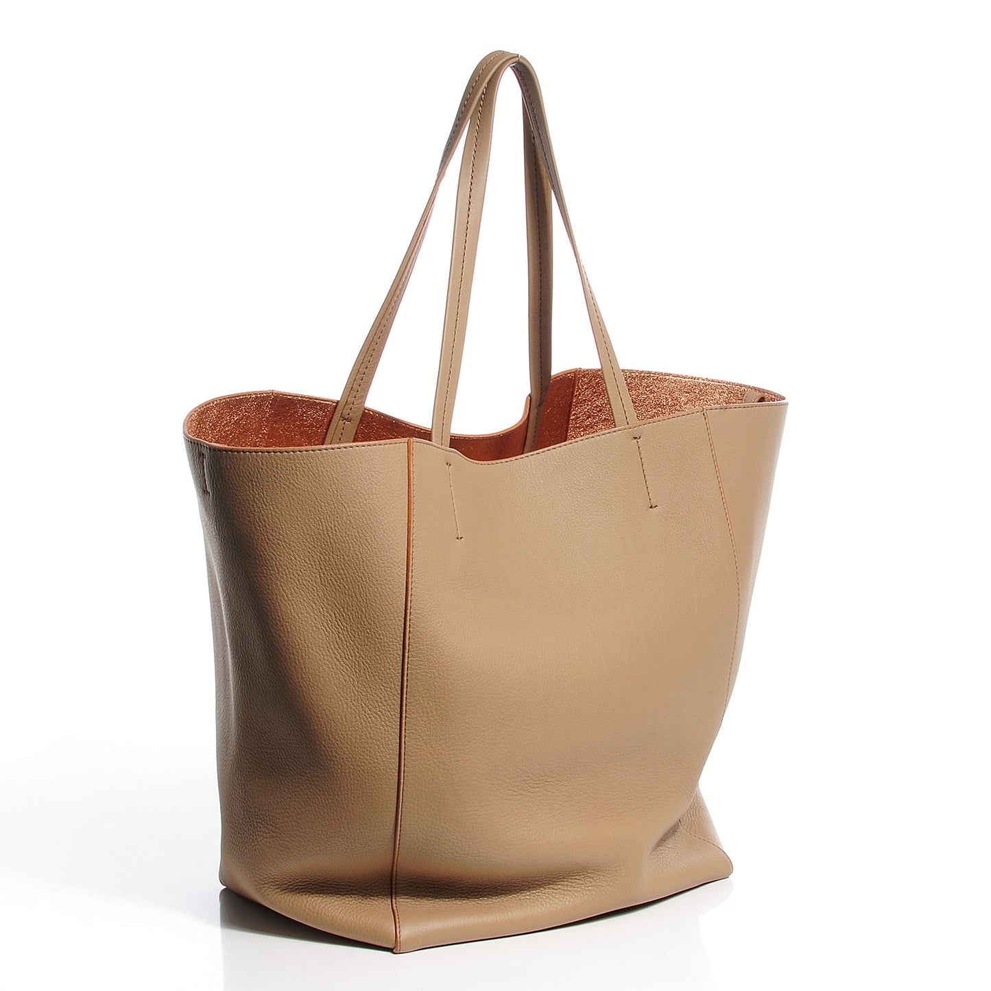 Calfskin Medium Horizontal Cabas Phantom Light Khaki
