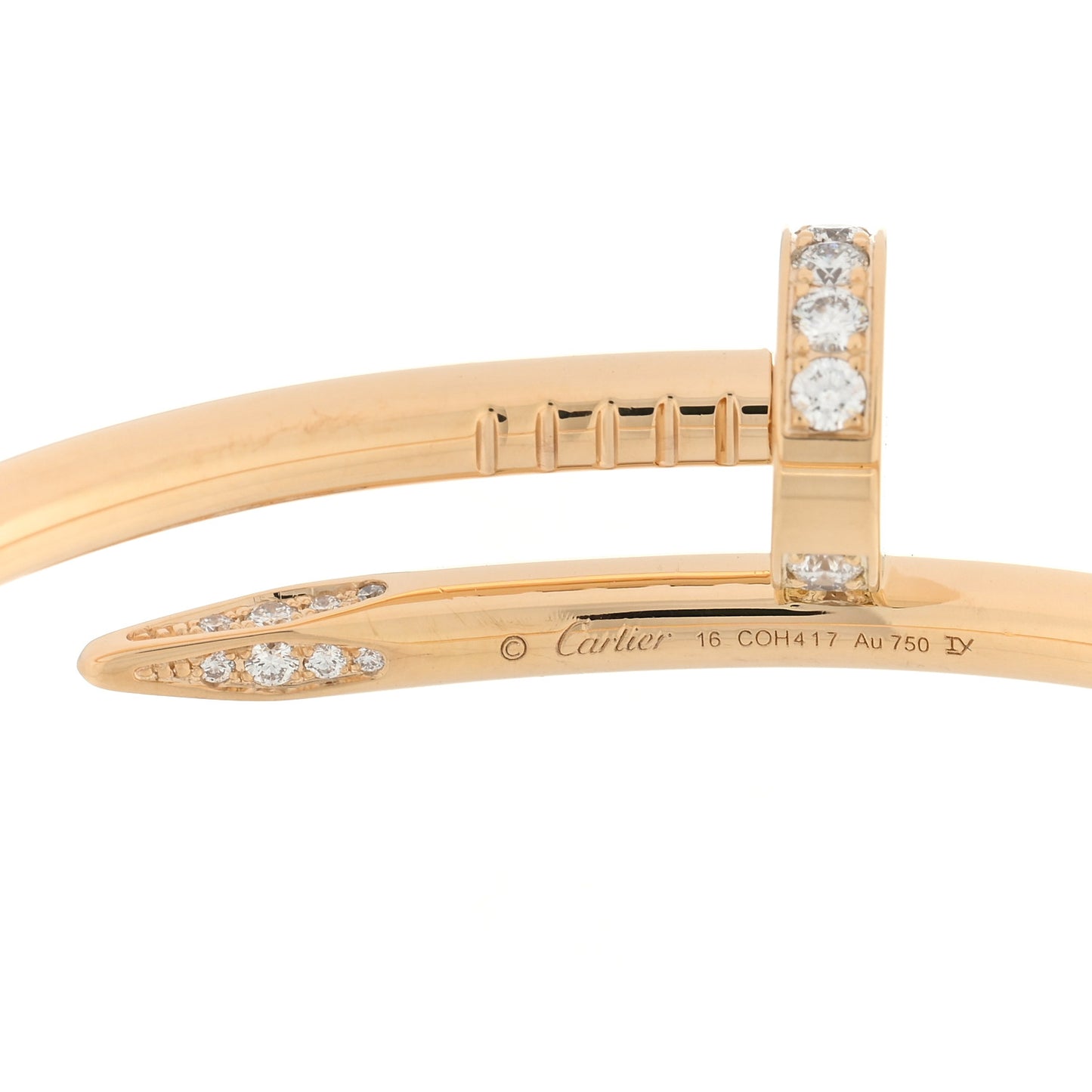 18K Yellow Gold Diamond Juste Un Clou Bracelet 16