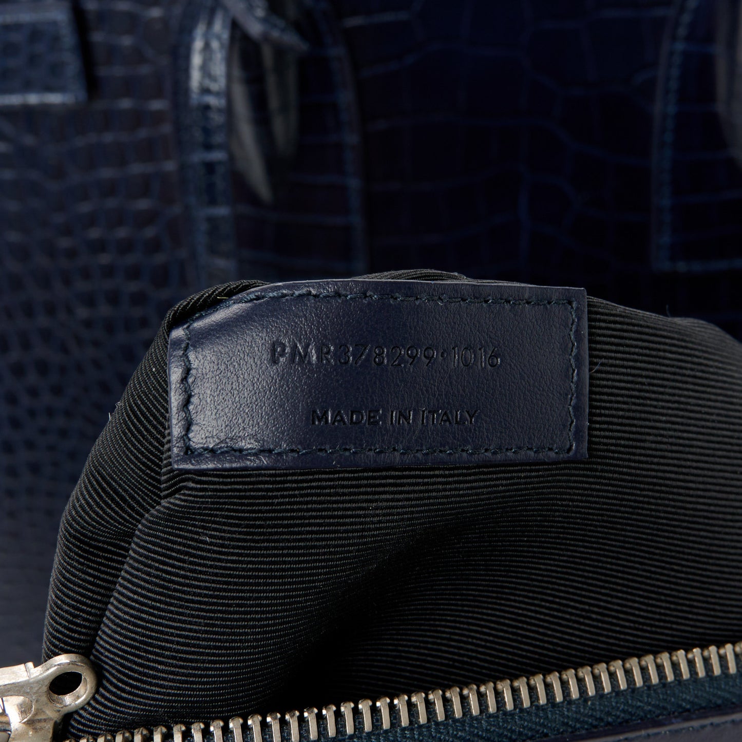 Calfskin Crocodile Embossed Small Sac De Jour Dark Notte