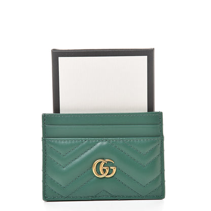 Gucci Calfskin Matelasse GG Marmont Card Holder Emerald Green 7 of 7