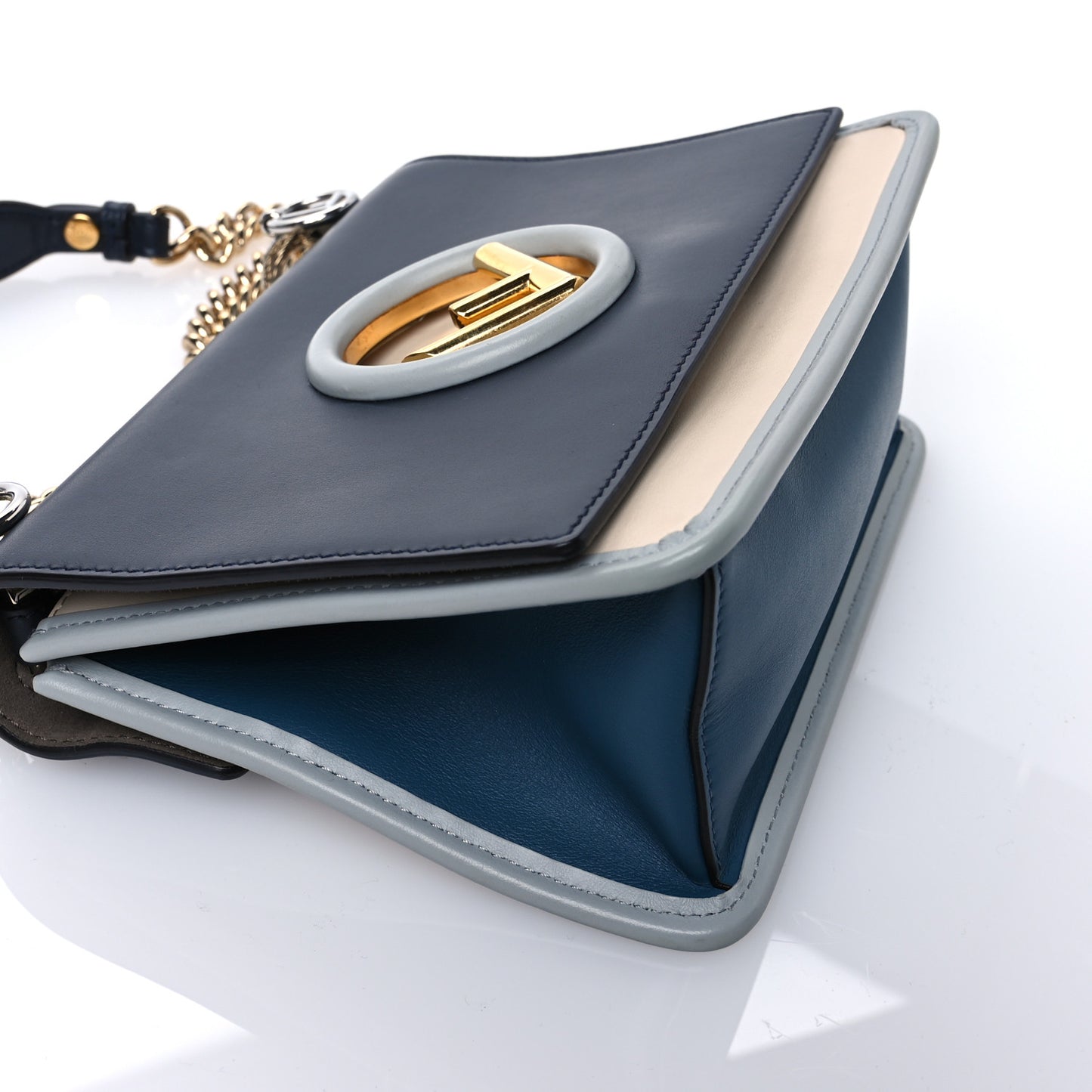 Vitello Century Opaco F is Fendi Small Kan I Shoulder Bag Blue Beige