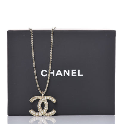 Chanel Pearl CC Pendant Necklace Gold 6 of 6