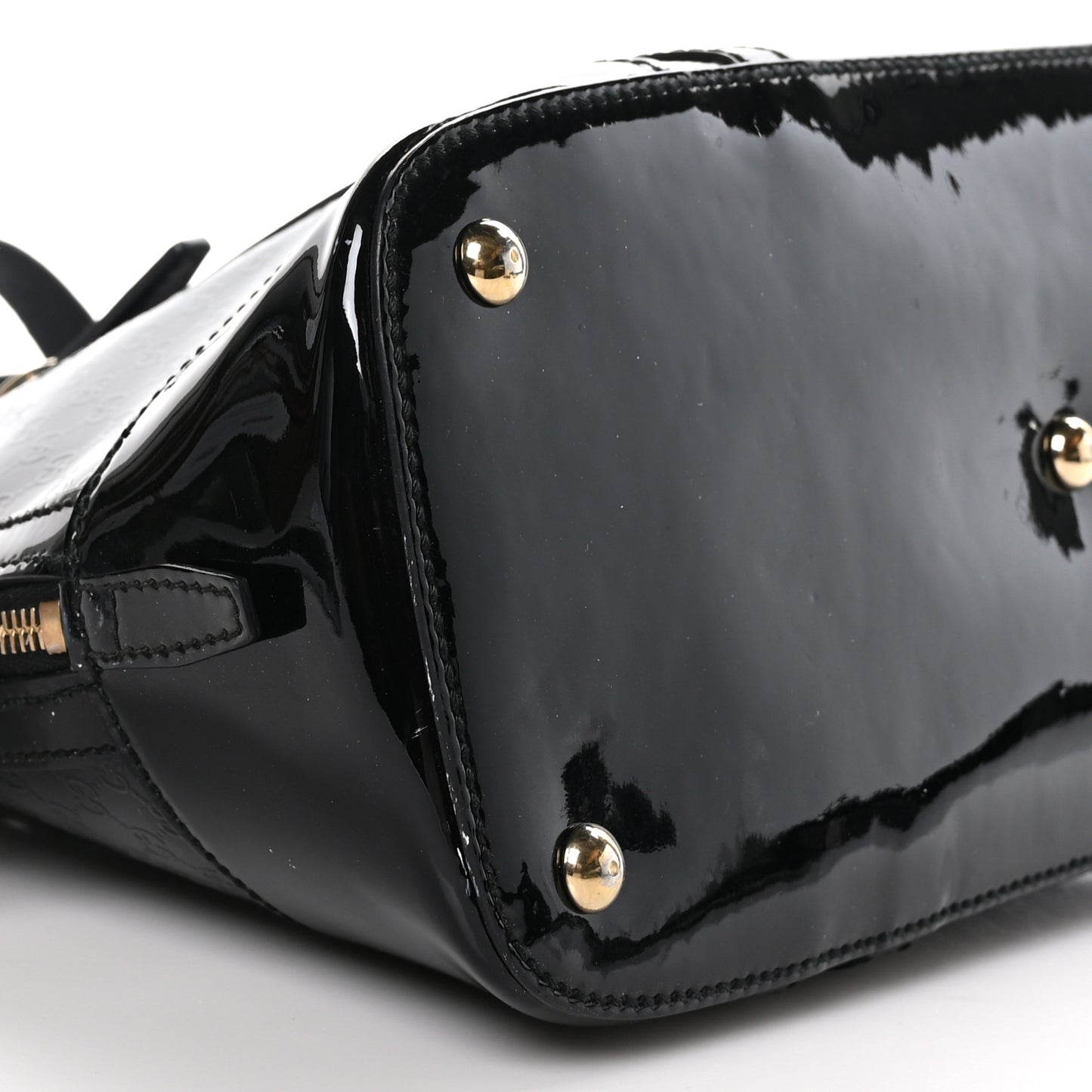 Patent Microguccissima Small Nice Top Handle Dome Bag Black
